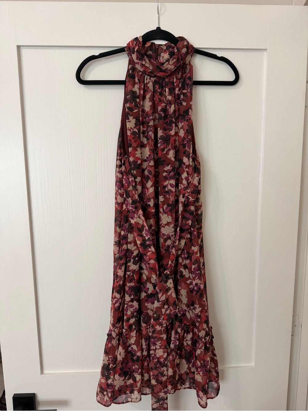 Just Taylor Floral Chiffon Halter Midi Dress Size 10